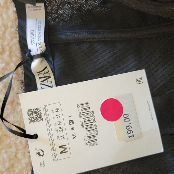 NWT Zara Studio | Limited Edition Black Bustier Strapless A-Line Midi Dress - Picture 7 of 11